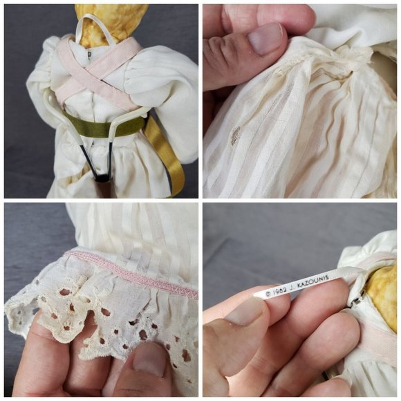 2 J Kazounis Francesca Dolls Handmade Porcelain Bisque Shepherdess Artist SIGNED - Picture 7 of 10